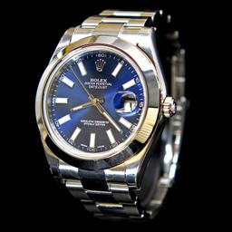 Rolex DateJust ll 41mm Blue Index Dial Men's Wristwatch