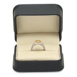 14K Gold 1.49ct Yellow Sapphire 1.51cts Diamond Ring