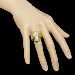 18K Gold 1.08 Diamond Ruby Panther Ring