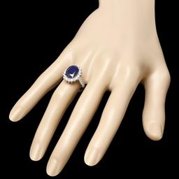 14k Gold 5.00ct Sapphire 1.00ct Diamond Ring