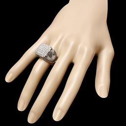 14k White Gold 2.20ct Diamond Mens Ring