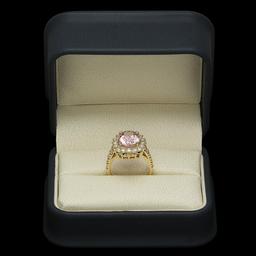 14K Gold 4.50ct Kunzite 1.21ct Diamond Ring
