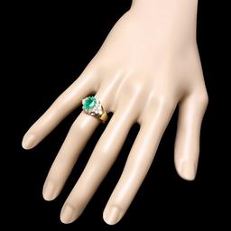 14k Gold 1.70ct Emerald 0.90ct Diamond Ring
