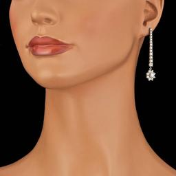 14k White Gold 3.65ct Diamond Earrings