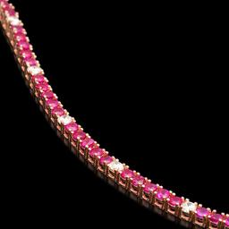 14k Rose Gold 3.21ct Ruby 0.75ct Diamond Bracelet