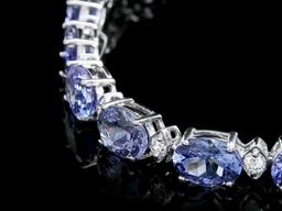 14k 14.00ct Tanzanite 0.90ct Diamond Bracelet