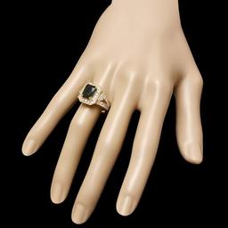 14k Gold 3.00ct Tourmaline 1.20ct Diamond Ring