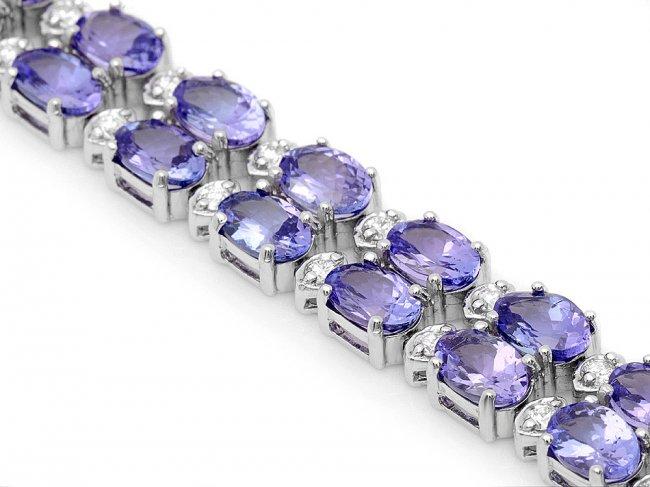 14k 20.00ct Tanzanite 1.30ct Diamond Bracelet
