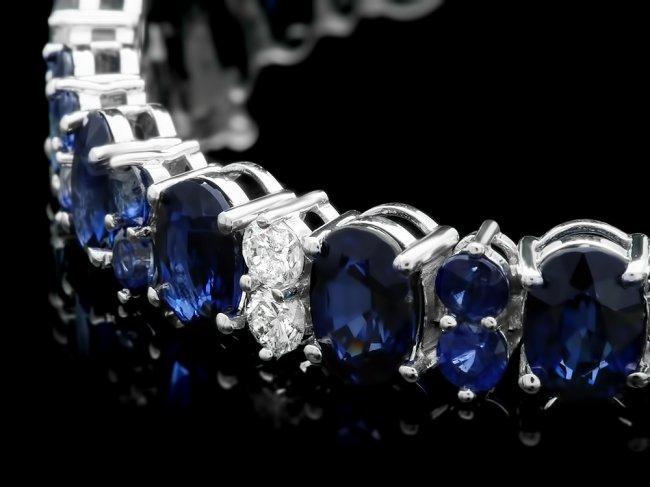 14k Gold 23ct Sapphire 1.60ct Diamond Bracelet