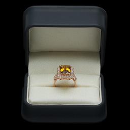 14K Gold 4.80ct Yellow Beryl & 1.12ct Diamond Ring