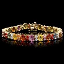 14k Gold 23ct Sapphire 1.50ct Diamond Bracelet