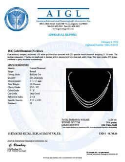 18K Gold 11.20ct Diamond Necklace