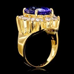 14k Gold 7.40ct Tanzanite 2.20ct Diamond Ring