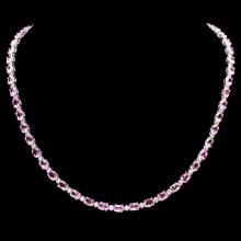 14k Gold 25ct Sapphire 1.20ct Diamond Necklace