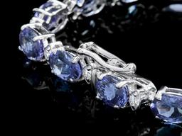 14k 14.00ct Tanzanite 0.90ct Diamond Bracelet