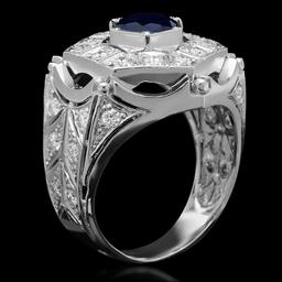 14K Gold 1.86ct Sapphire & 1.25ct Diamond Ring