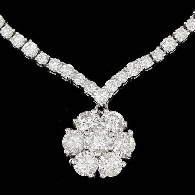 18k White Gold 11.2ct Diamond Necklace