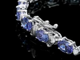 14k 12.50ct Tanzanite 0.80ct Diamond Bracelet