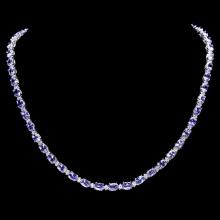 14k 23.50ct Tanzanite 1.25ct Diamond Necklace