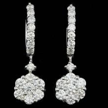 14k White Gold 2.00ct Diamond Earrings