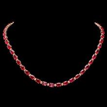 14k Gold 45.00ct Ruby 1.75ct Diamond Necklace