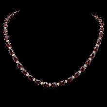 14K Gold 61.41ct Ruby & 2.21ct Diamond Necklace