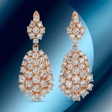 14K Gold 4.77cts Diamond Earrings