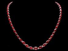 14k Gold 37.00ct Ruby 1.45ct Diamond Necklace