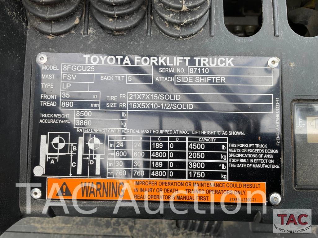 2017 Toyota 8FGCU25 5000lb Forklift