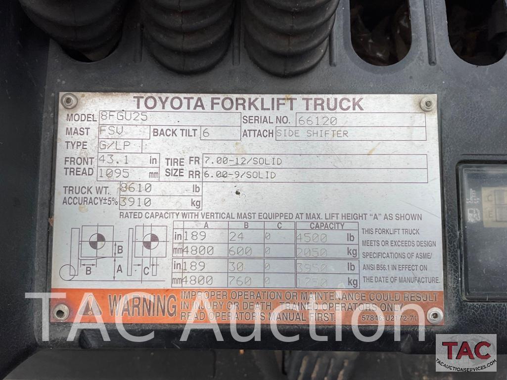 2015 Toyota 8FGU25 5000lb Forklift