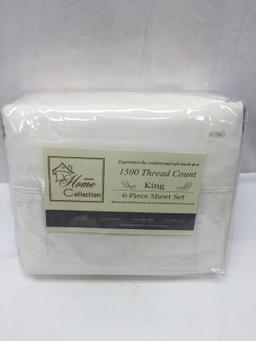 Sweet Home Collection 1500 Thread Count 6 Piece King Size Sheet Set