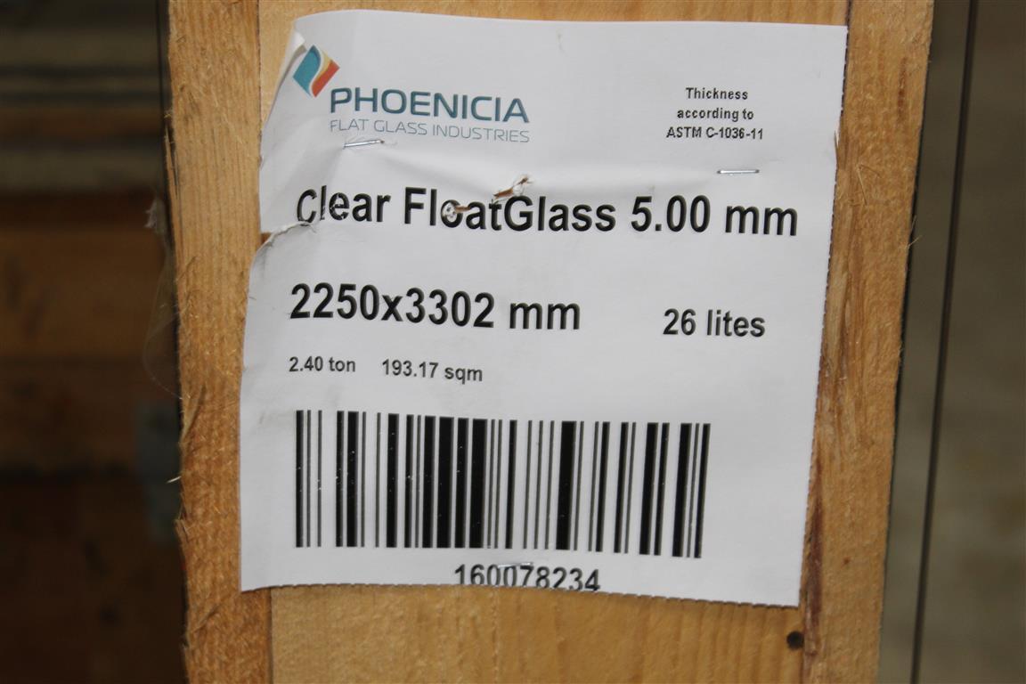 26 Sheets of 88”X130” Glass