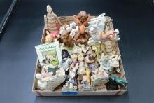 Box of Assorted Rabbit Figurines & Boyds Bears