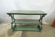 Green Painted Distressed Sofa/Hall Table