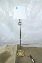 Brass Floor Lamp with Glass Accents