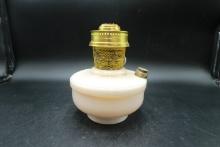 Antique Pink Glass Oil Lamp