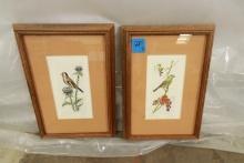 Pair Signed Framed Bird Prints