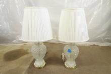 Pair Glass Lamps