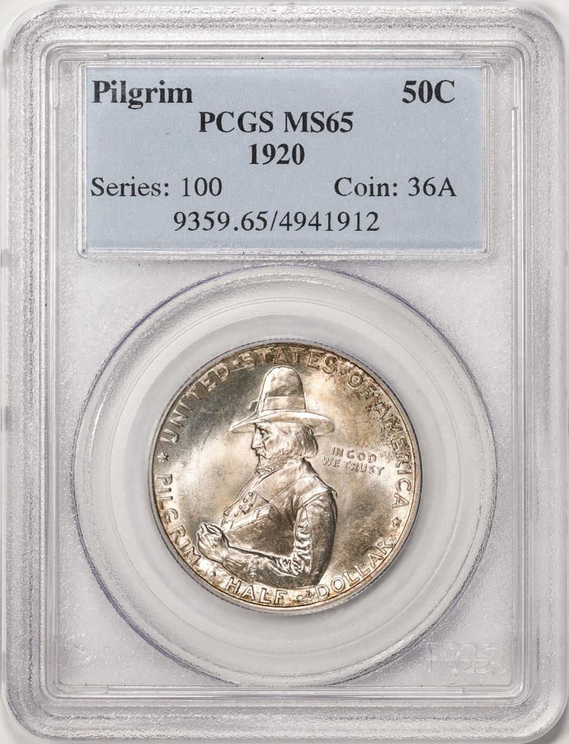 1920 Pilgrim Tercentenary Commemorative Half Dollar Coin PCGS MS65