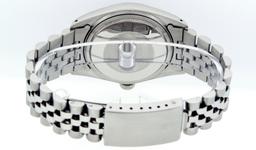 Rolex Mens Stainless Steel Black Index Datejust Wristwatch