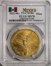 2021-Mo Mexico 1 oz Libertad Gold Coin PCGS MS70 First Strike