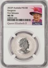 2023P Australia $100 Kangaroo 1oz Platinum Coin NGC MS70 First Releases