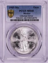1985-Mo Mexico Onza Libertad Silver Coin PCGS MS68