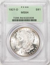 1921-D $1 Morgan Silver Dollar Coin PCGS MS64 Old Green Holder
