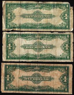 Lot of (3) 1923 $1 Silver Certificate Notes