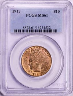 1915 $10 Indian Head Eagle Gold Coin PCGS MS61