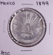 1899MO A.M. Mexico Peso Silver Coin