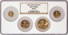 2006 American Gold Eagle (4) Coin Set NGC MS69 First Strikes