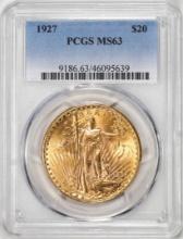 1927 $20 St. Gaudens Double Eagle Gold Coin PCGS MS63