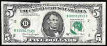 1988A $5 Federal Reserve Note New York Gutter Fold Error